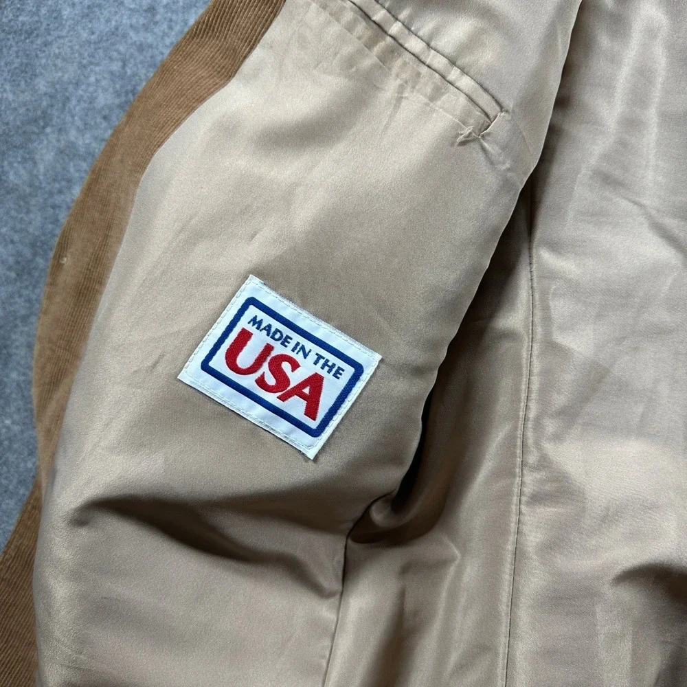 Pioneer Wear Sport Coat Mens 46 Brown Corduroy Western Blazer Yoke USA Made